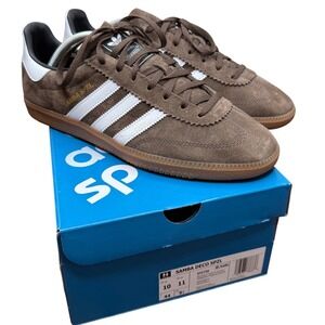Adidas Samba Deco SPZL Brown Suede White Stripe Men's Sneakers Size 10